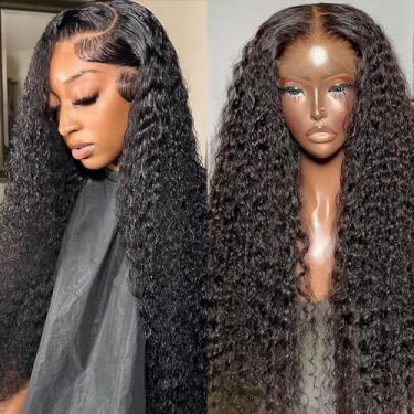 Imagem de SNJON Peruca Lace Front Com Ondas Profundas De 30" Cabelo Humano Densidade 200% 13X6 Hd Frontal Para Mulheres Sem Cola Cacheada Completa Pré-Selecionada Linha Capilar Natural Bebê