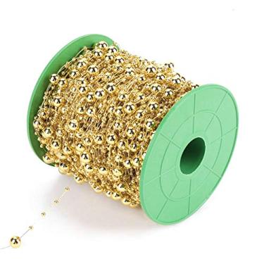 Imagem de Rolo Colorida de Prata Dourada de 60m de Contas de Miçangas de Arame de Pérolas de Guirlanda de Corda de Cordas de Imitação de Imitação para o Trabalho Artesanal Decoração Perfeita Com Adereços de