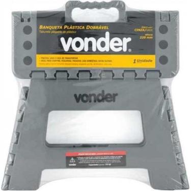 Imagem de Banqueta Plastica Dobravel 220Mm Cinza Alça Vonder 150Kg