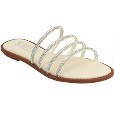 Imagem de Sandália Feminina Rasteira Strass Rasteirinha Confortável Elegante - S