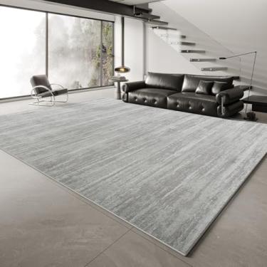 Imagem de Edredom moderno cinza simples lavado, carpete para sala de estar, cabeceira, tapete para corredor de entrada, decoração para casa (80 x 160 cm (2,6 x 5,3 pés/FSXB antiderrapante 1)