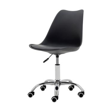 Imagem de Cadeira Office Giratória Saarinen Com Altura Ajustável para Escritório e Estudo cor Preta