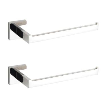 Imagem de Telca Kit 2 Toalheiros Dourado Porta Toalha de Rosto Aço Inoxidável Acabamento Brilhante