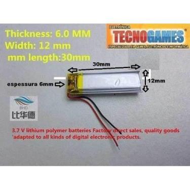 Imagem de 6 Baterias Para Fone De Ouvido 3,7v  180mah 6mm X 12mm 30mm - bgb