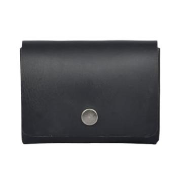 Imagem de Carteira de couro feita à mão – bolsa dupla, design fino | Carteira minimalista com bolso frontal para homens e mulheres | Marca canadense | Porta-cartões retangular clássico, organizador de dinheiro