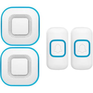 Imagem de Campainhas Sem Fio, Carrilhão De Porta Sem Fio à Prova D'água Com 2 Botões De Pressão 2 Receptores Plug-in, 1000 Pés De Largura, 38 Sinos 4 Níveis De Volume Modo Mudo, Black