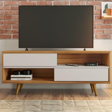 Imagem de Rack para TV Até 50 Polegadas Erevan 2 Portas Freijó Trend/Off White - Pnr Móveis