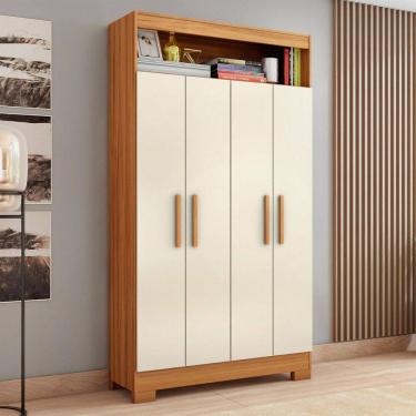 Imagem de Armário Multiuso Charge 4 Portas Freijó Trend/Off White Tx - Pnr Móveis