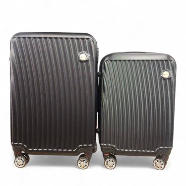 Imagem de Kit 2 Malas de Viagem Cor Preto ABS Segredo Segurança
