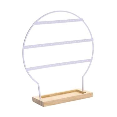 Imagem de YIJU Organizador de porta-brincos de 3 camadas com furos para presente de meninas, Branco