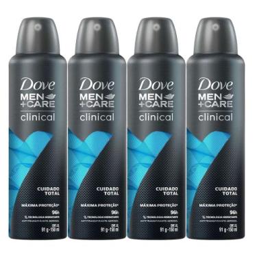 Imagem de kit 4 Desodorantes Aerosol Dove Clinical Cuidado Total Men 150ml/91g