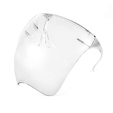 Imagem de FEISEDY Óculos de sol com viseira de cobertura total espelhada para mulheres, homens, futurístico, top plano B2781, 008 Clear Frame, 160mm