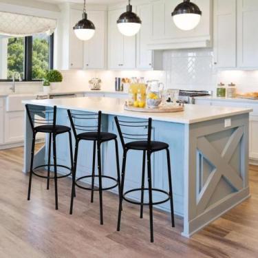 Imagem de Kit 3 Banquetas Itagold Florida Top Alta Cozinha Americana Balcão Itag