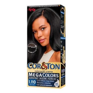 Imagem de Tintura Creme Cor & Ton Megacolors Preto Onix 1.110 - Cor e Ton