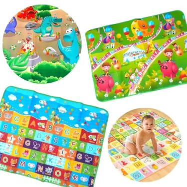 Imagem de Tapete Infantil Térmico Bebê Atividades 120X90 Tatame Portátil Gigante Para Criança Educativo 120 cm Dobrável Dupla Face Grande Emborrachado Atividade