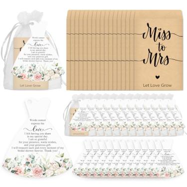 Imagem de ReliThick 50 Conjuntos De Lembrancinhas Para Chá Panela Convidados, Incluindo Let Love Grow, Pacotes Sementes Autoadesivos, Envelopes, Cartões Agradecimento, Sacolas Presente Organza, Lembranças Cas