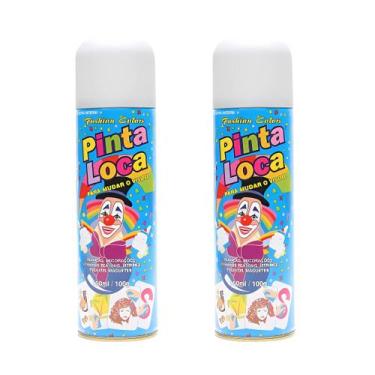 Imagem de Cabelo Maluco Kit 2 Tintas Spray Pinta Loca Branco 150ml - Aspa