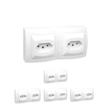 Imagem de 5 Tomada Dupla Sobrepor Pial Sistema X 2P+T 10A 250V