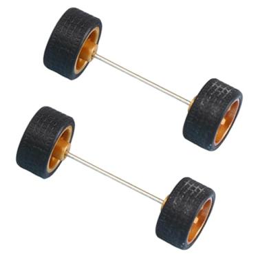 Imagem de menolana 2 peças de rodas em escala 1/64 com eixos de haste redonda, aros de liga leve, peças de reposição, simulação de modelo de carro, pneus para caminhão, Bronze
