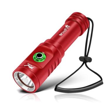 Imagem de WINDFIRE Lanterna de mergulho TS08 super brilhante, recarregável, impermeável IPX8, lanterna subaquática de 60 metros de profundidade, 3 modos e indicador de energia, tocha de mergulho para mergulho
