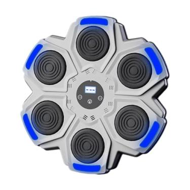 Imagem de Vaveren Equipamento de treinamento de alvo de máquina de boxe musical, alvo de reação, suporte de parede, treino de boxe ajustável, almofada de socos para, Branco