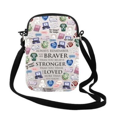 Imagem de TSOTMO Presente inspirado em livros românticos Always Remember You Are Braver Bolsa tiracolo Presente Bookish para amantes de livros, Always for Keeps Cr, Tendência