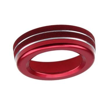 Imagem de Riloer Capa de botão de volume de áudio, 1 peça de decoração de anel de capa de interruptor de rádio de carro, acessórios de acabamento de tampa de botão interior compatíveis com Mercedes A B C E CLA