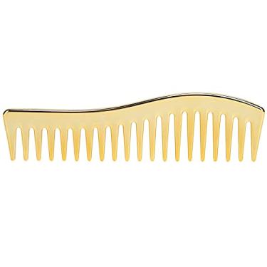 Imagem de Pentes de dentes largos sem alça de cabelo pente de pente grande pente de shampoo de salão para homens (Ouro)