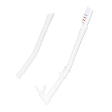 Imagem de UGPLM Snorkel seco com comprimento ajustável, equipamento prático, snorkel leve para treinamento de natação, tubo de respiração estendido para nadadores de, Branco