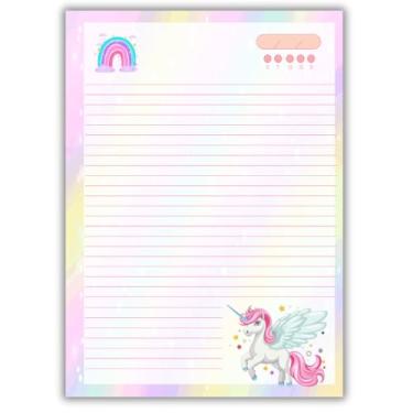 Imagem de Refil de fichário 80 folhas universitário 20x28cm Unicórnio decorada pautada