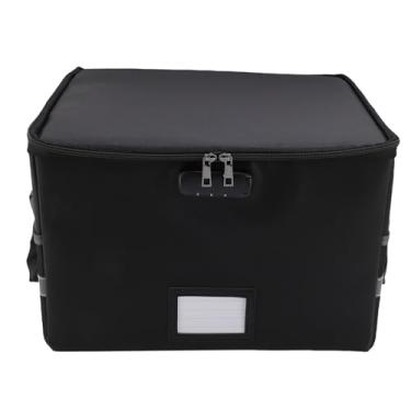 Imagem de Aqur2020 Caixa de Arquivo de Bolsa de Documentos à Prova de Fogo Com Bloqueio, Tiras Reflexivas à Prova de água Estática para Documentos Importantes Certificados Passaports Fotos