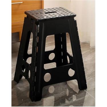 Imagem de Banquinho Dobrável 16 Banquinhos 330 Lbs Banquinho Dobrável De Plástico Para Adultos Banquinho Para Cozinha, Banheiro, Sala De Jantar Banquinho, Black