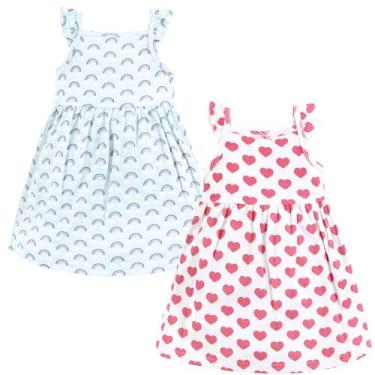 Imagem de Luvable Friends Hudson Baby, vestidos sem mangas, pacote com 2, Arco-íris pastel, 6-9 Meses