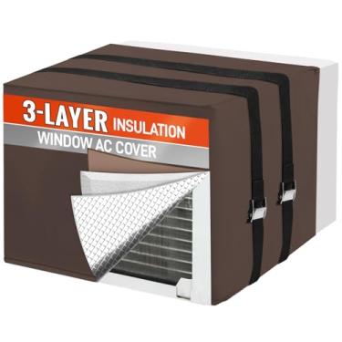 Imagem de Capas AC para unidades externas 64.8 cm L x 52.1 cm P x 45.7 cm H para proteger AC e isolamento de inverno, capas de ar condicionado de janela à prova d'água e à prova de neve para unidades de janela