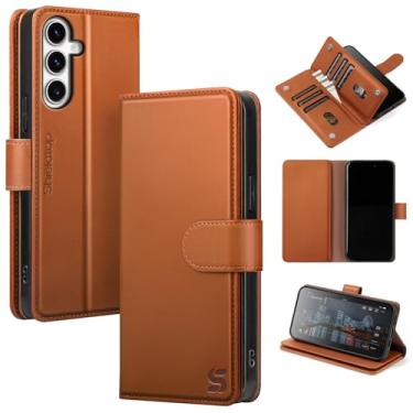 Imagem de Shieldtop Capa carteira compatível com Samsung Galaxy S23 5G com suporte para cartão, mulheres e homens com bloqueio de RFID, capa protetora flip TPU com compartimentos para cartão de crédito, capa de