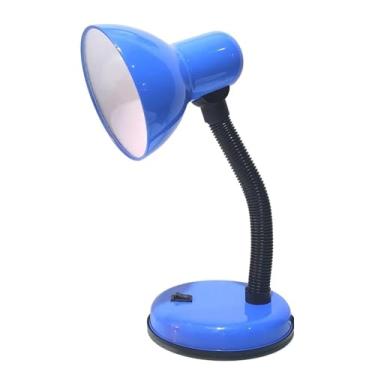 Imagem de Abajur Luminária de Mesa Articulada com Base Bivolt - Ideal para Escritório, Quarto, Trabalho, Estudo, Leitura (Azul)