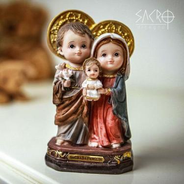 Imagem de Imagem Sagrada Família baby resina 12cm importado - Sacro
