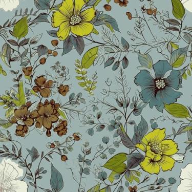 Imagem de Papel de parede floral escuro para contato azul vintage mural de parede de flores coloridas vinil impermeável autoadesivo removível para locatários papel de parede 44,5 cm x 299,7 cm