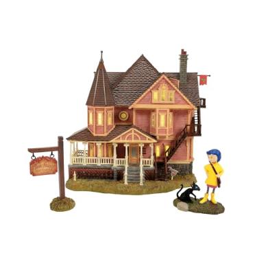 Imagem de Department 56 Fright Avenue Village Coraline The Pink Palace Apartments Lit Building and Figurine Set, 21 cm, multicolorido