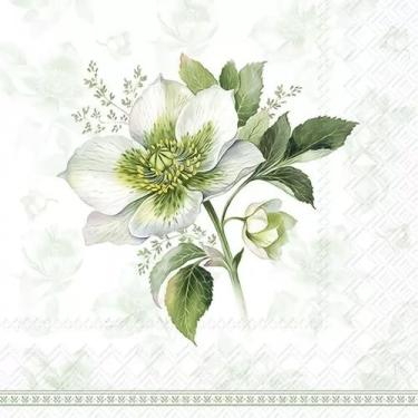 Imagem de Guardanapo para Decoupage Ihr 33x33 Classica Rosa de Natal Verde com 2