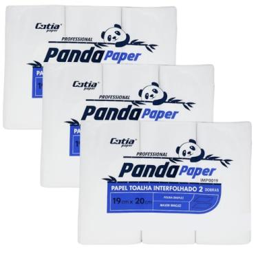 Imagem de Papel Toalha Interfolhado Premium 19x20cm (KIT 3) 2100 Folhas 2 Dobras Super Branco Alta Absorção
