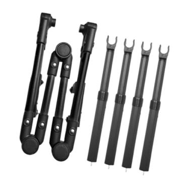 Imagem de IEUDNS Carrinho dobrável com alça para empurrar, para acampamento ao ar livre, removível, ajustável, de substituição, portátil, fácil instalação, peças de, Preto