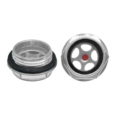 Imagem de 4 peças de vidro de visão de compressor de ar G3/10.2 cm, medidor de nível de líquido de óleo sextavado de alumínio macho, para compressor de ar, tanque de bomba de caixa de engrenagens