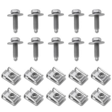 Imagem de LT Easiyl 10 conjuntos de parafusos sextavados M8 com grampo de porca de chapa metálica A0049941845 N000000001410 compatível com Benz E200 E250 E400 2003-2019