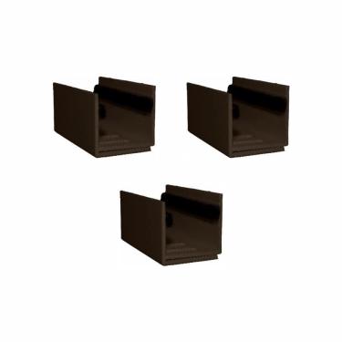 Imagem de 03 Guia U - Externo Ajustável Para Porta De Correr - Marrom