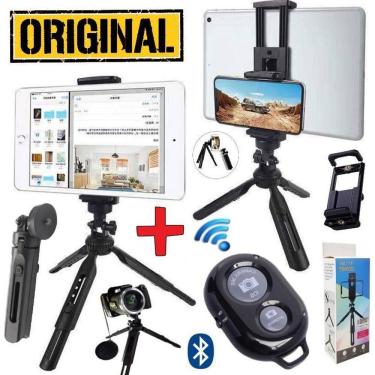 Imagem de Tripé Mesa Suporte Ajustável Apoio Celular Câmera Tablet