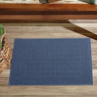 Imagem de Toalha para Piso P/Banheiro Felpudo Dohler - 100% Algodão 45cmx70cm (Azul Marinho)