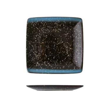 Imagem de Prato quadrado quadrado de cerâmica ideias retrô japonesas para casa - azul simples -20 cm