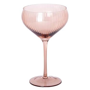 Imagem de Mary Square 47881 Gold Rim 141.7 g durável com nervuras de vidro com haste cupê champanhe vinho coquetel bebida copo de bebida, acessório para carrinho de bar, utensílios de bebida todos os dias e