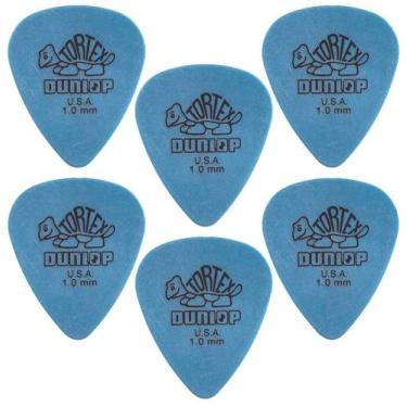 Imagem de 6 Palheta DUNLOP Tortex 1.0 mm Standard guitarra 418r azul